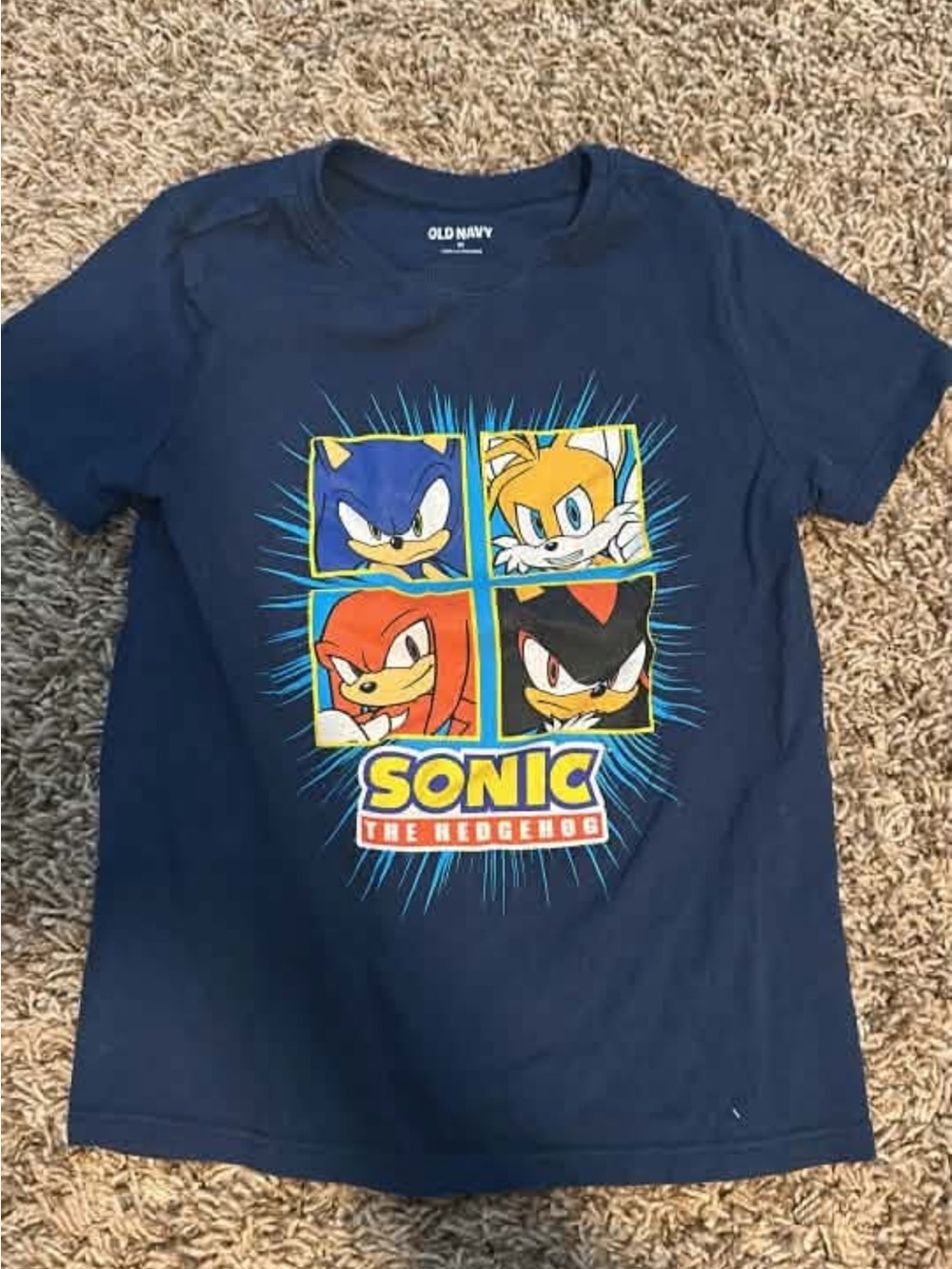 Old Navy Navy Sonic the Hedgehog Character Grid Tee
